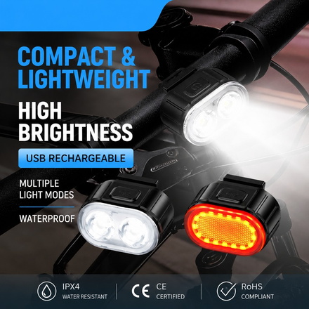 Core Water-Resistant Cycling Light Set