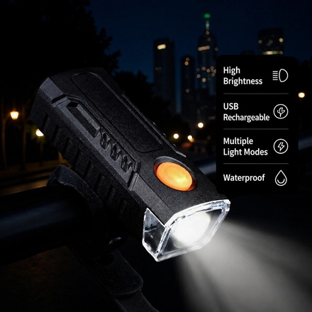 USB Rechargeable Front Bike Light